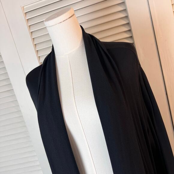 Athleta Black Tencel Modal Longline Wrap Cardigan Size Large Soft Lounge Drape - Picture 2 of 7